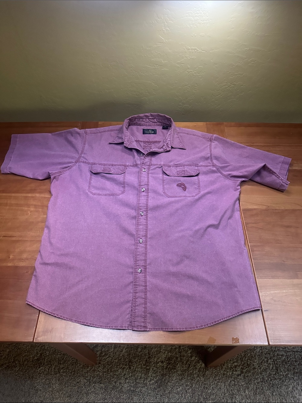 RedHead Men's Short-Sleeve Button-Down Shirt in Dusty Maroon